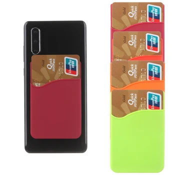 

Fashion Elastic Mobile Phone Wallet Credit ID Card Holder Adhesive Pocket Sticker Card Holder Universal Cellphone Accessorie