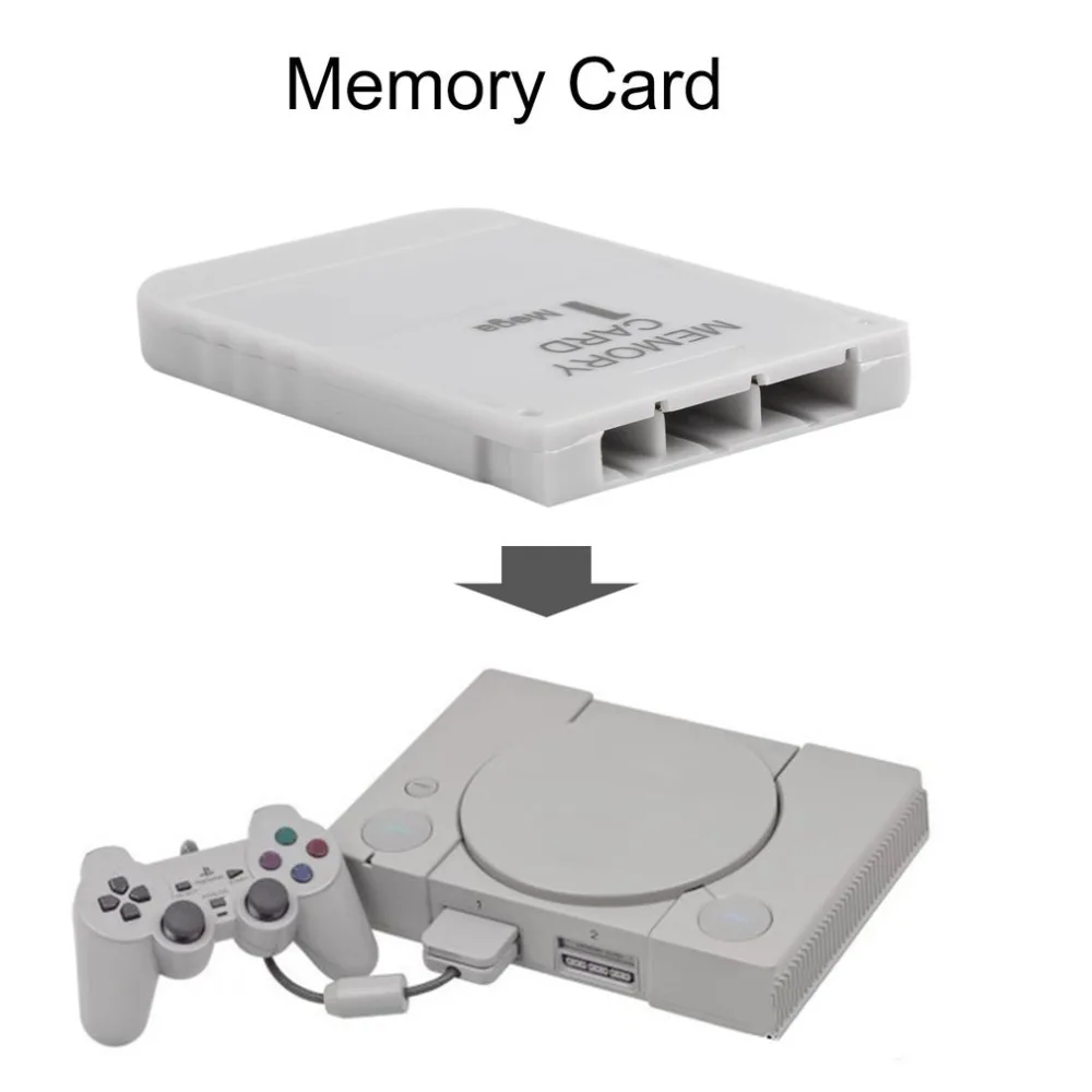 

PS1 Memory Card 1 Mega Memory Card For PlayStation 1 One PS1 PSX Game Useful Practical Affordable White 1M 1MB