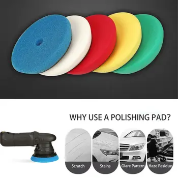 

For Car Buffer Polisher Sponge Polishing Pad Sanding Parts 5Pcs 6" Durable