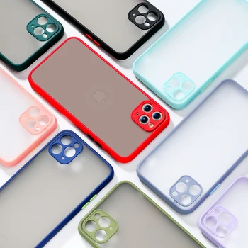 

Camera Protection Bumper Phone Case For iPhone 11 Pro Max XR XS Max 7 8 Plus X Soft Clear Candy Color Frame Back Cover