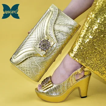 

Latest Design African Matching Shoes and Bags Italian In Women High Heels Shoes and Bag Set for Party Women Wedding Pumps Shoes