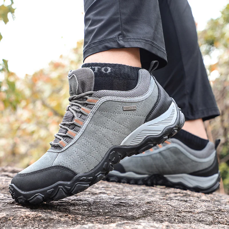 HUMTTO Brand Clearance Hiking Shoes for Men women Leather Hunting Trekking Climbing Shoes mens Profession Outdoor Sneakers Woman