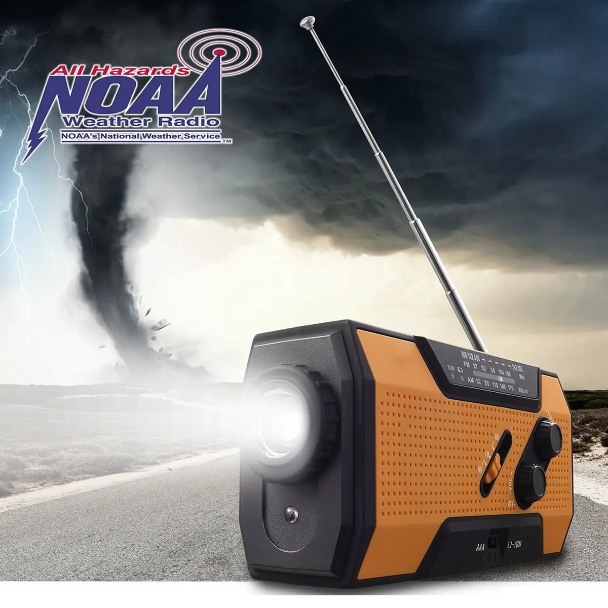 KINCO солнечная панель фонарик перезаряжаемая мощность WB Солнечная цифровая кривошипная аварийная AM/FM NOAA погода портативный радио фонарик