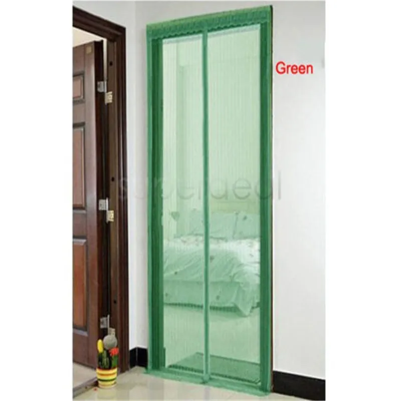 Door Screen Home Premium Hands-Free Magnetic Door Fly Screen Magic Magnets Net Anti Mosquito Bug Mesh Curtain - Цвет: Зеленый