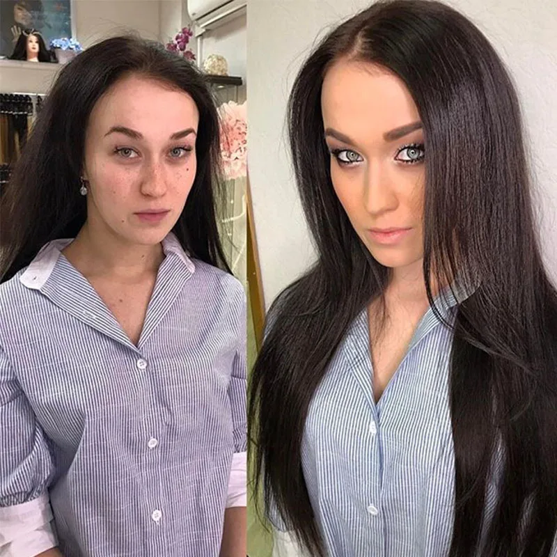 Toupee волосы для женщин бразильские Remy 100% человеческие Клип Ins 2 5x4 дюймов 1 шт.