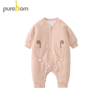 

Pureborn Toddler Jumpsuit Thicken Long Sleeve Romper Boys Girls Onesie Spring Outwear Newborn Clothes