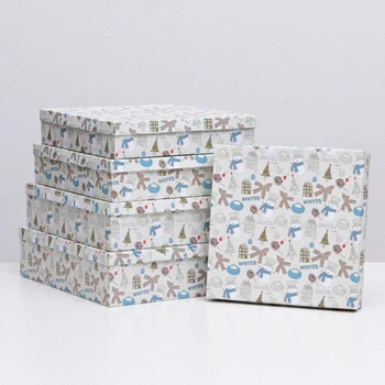 

Set of boxes 5 in 1 "Winter", 34 х 34 х 9 - 26 х 26 х 5 cm 5300501