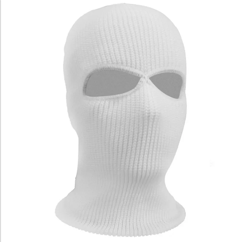 Женская Мужская ветрозащитная Вязаная Зимняя Теплая Лыжная маска для лица для холодной погоды для спорта на открытом воздухе теплая Балаклава шапка, маска для лица - Цвет: Белый