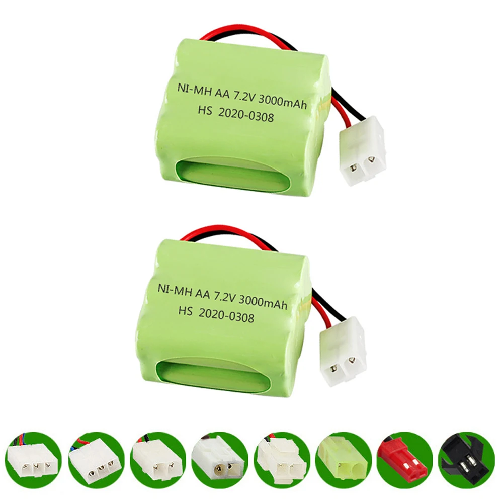 

2PCS/lot 7.2v AA 3000mah 2800mah NI-MH battery pack For Rc toys Cars Guns AA 7.2v 2400mAh Battery For Rc Boat toys accessories