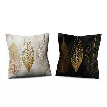 

Gold-Tone Autumn Fallen Leaves Flax Pillow Cover Home Decoration Pillow Case Sofa Back Cushion Cushion Cover Seat Cushion