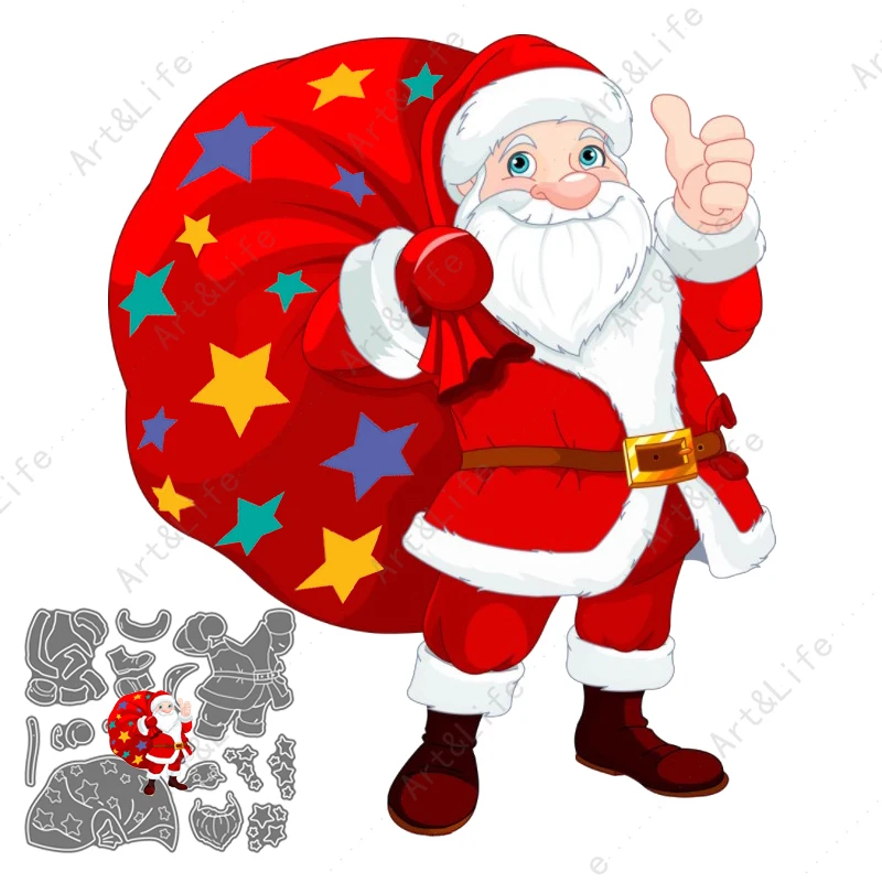 

Christmas Man Big Present Santa Claus Metal Cutting Dies Embossing Scrapbooking Stencil Craft Cut Dies For DIY Card Handmade