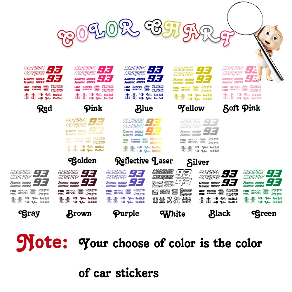 Marquez 93 Vinyl Stickers Motorcycle Decals Removable Car Sticker Motorbike Decal Decoration