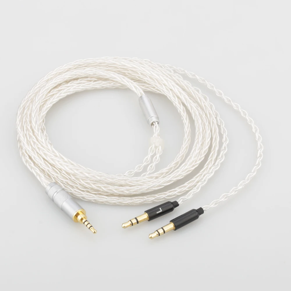 Audiocrast HIFI 8 Cores 7N OCC Silver Plated 2 5mm Balanced Headphone upgrade cord cable For Hifiman SUNDARA he400i he400s HE560
