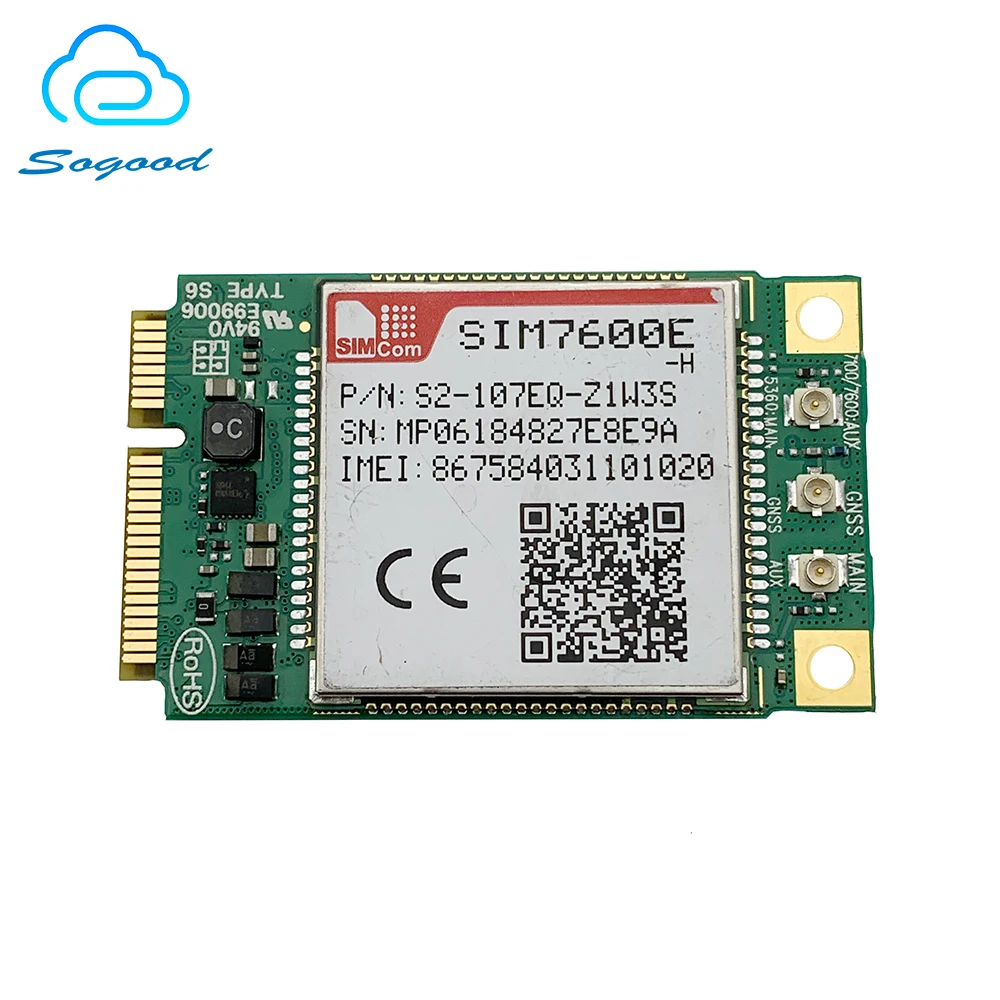 

SIMCOM SIM7600E-H-PCIEA SIM7600E-H+Audio function LTE Cat4 Module B1/B3/B5/B7/B8/B20 B38/B40/B41 for EMEA/Korea/Thailand