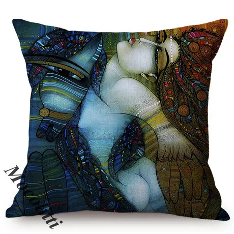 Ancient Rome Beautiful Woman Portrait Sexy Abstract Oil Painting Art Home Decoration Cushion Cover Linen Sofa Throw Pillow Cover M135-14