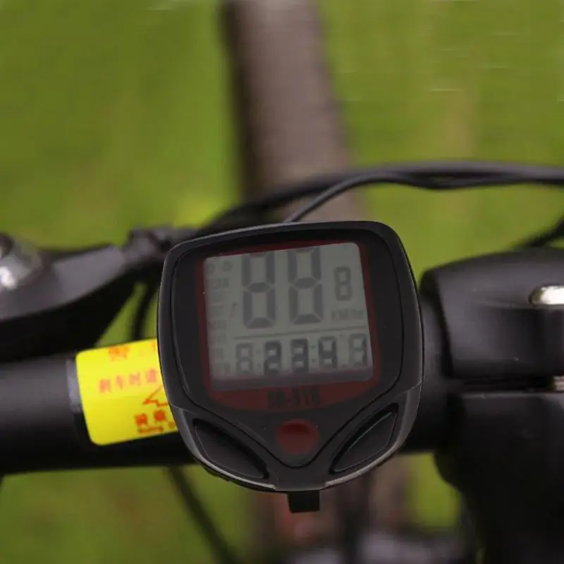 15 Function Waterproof LCD Bike Bicycle Odometer Speedometer Cycling Speed Meter 