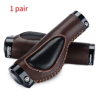 

1pair Artificial Leather Protective Cover Bicycle Handle Grip Cycling Wrap Locking Replacement Part Non Slip Ergonomic