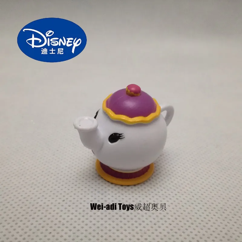 

24PCS/lot 4cm Beauty and beast solid teapot model ornament toy cake decoration DIY