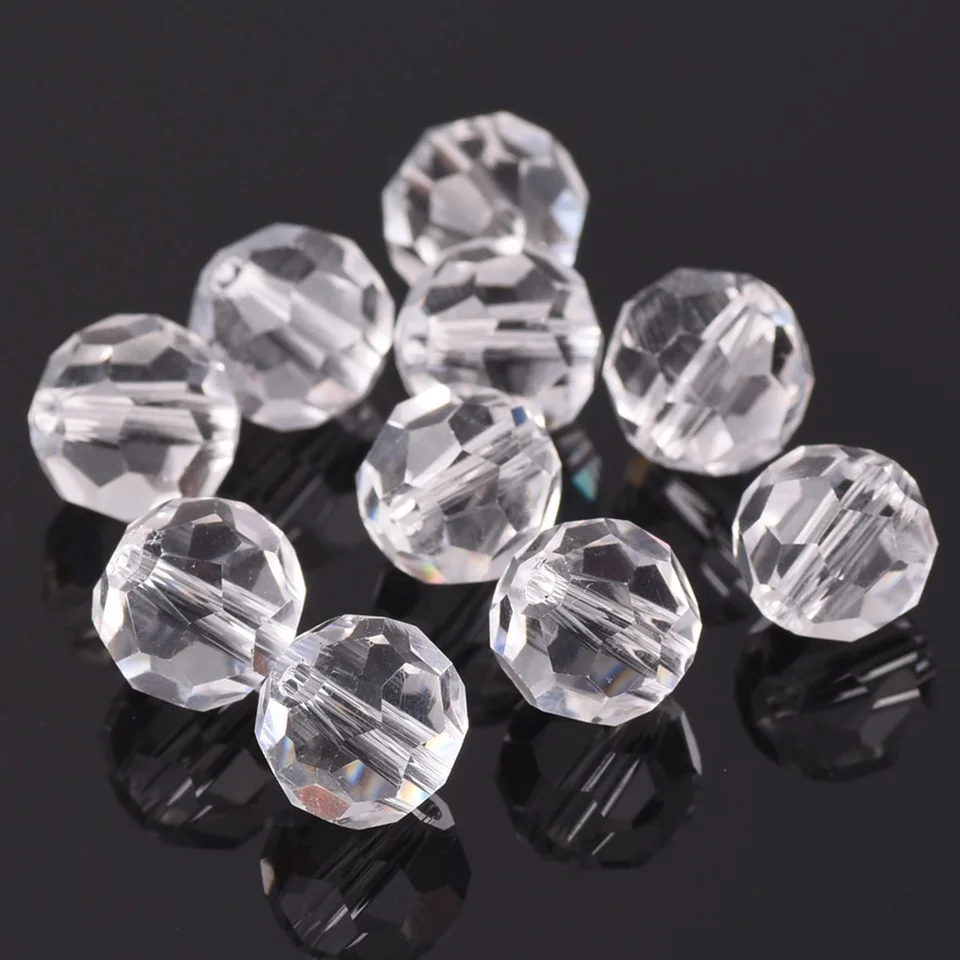 10pcs 20mm Big Round Faceted Crystal Glass Beads – Perfect For Jewelry Making 10 thumbnail image