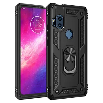 Перейти на Алиэкспресс и купить Роскошный чехол для Motorola one hyper, автомобильный держатель, Магнитный чехол для телефона Moto One Hyper Silicone, матовый чехол
