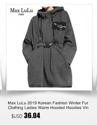 Max LuLu Korean Fashion Ladies Punk Streetwear Womens Thicken Fur Hooded Hoodies Casual Warm Sweatshirts Winter Clothing