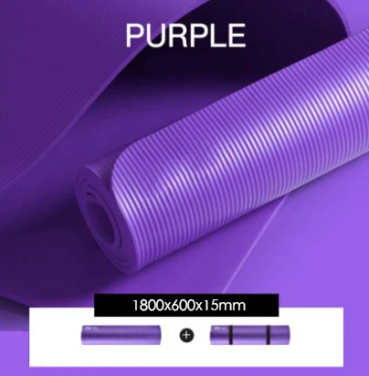 Нескользящий Коврик для йоги, экологический коврик для спортзала для начинающих, экологический коврик для фитнеса и гимнастики - Цвет: Purple 183x60x1.5cm