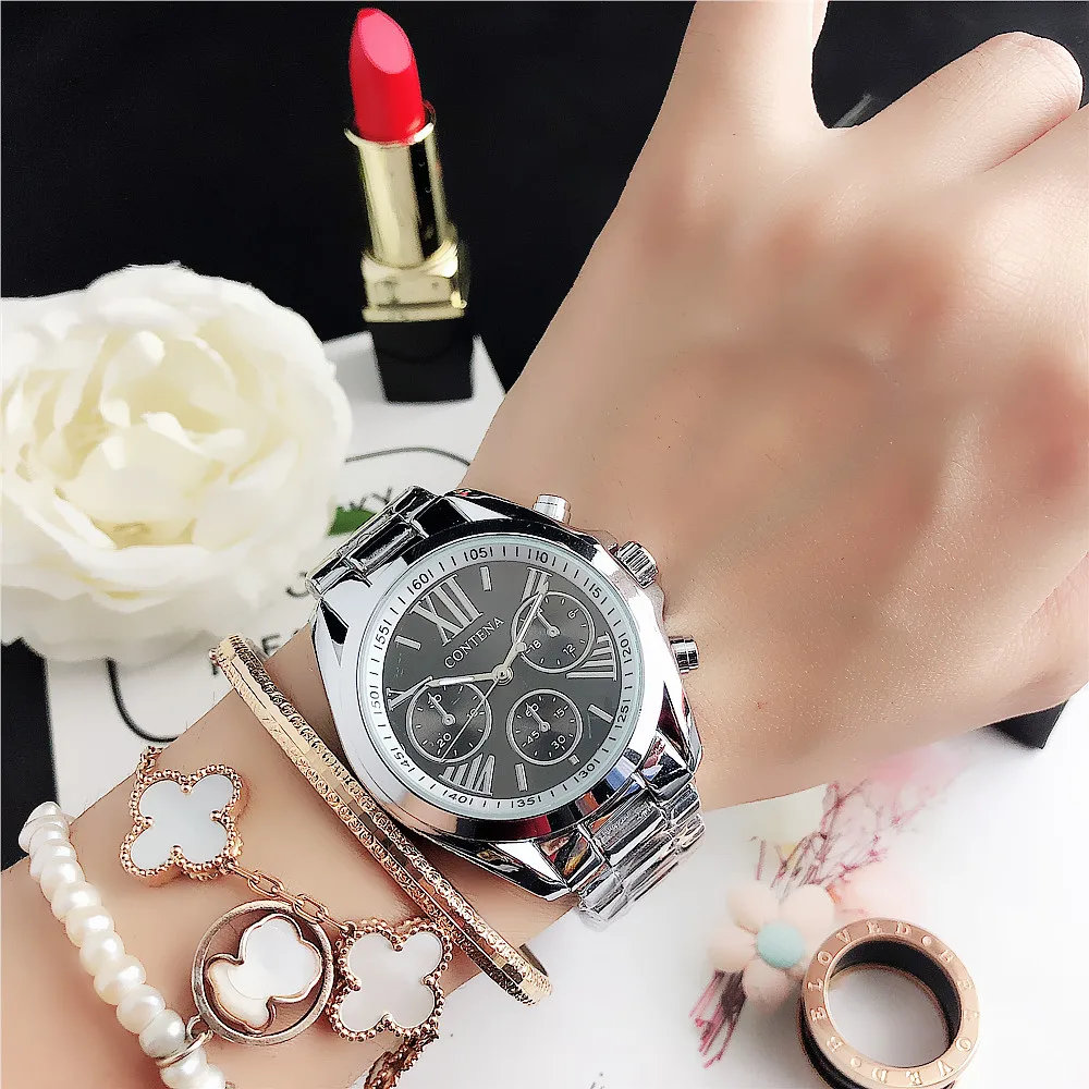 

6861D New model when still tide flow steel belt men and women quartz watch manufacturer straight