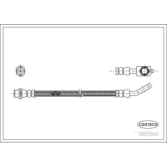 Шланг тормозной задний \ Audi A4 all 97-00 CORTECO 19033598