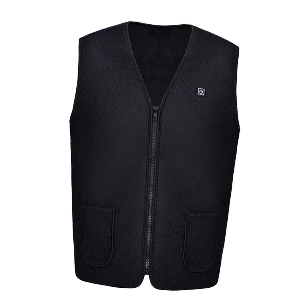 Outdoor Winter USB Heated Vest Men Eelectric Heated Vest Heating Ski Waistcoat Warming Sleevless Jacket Fishing Hiking Heater 