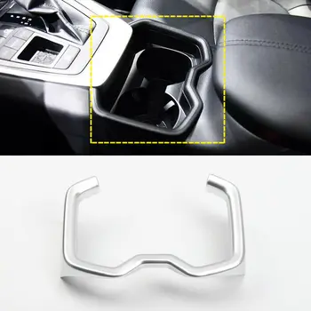 

ABS Silver Car Water Cup Holder Cover Trim Central Control Cup Holder Cover for 2019 2020 Toyota RAV4
