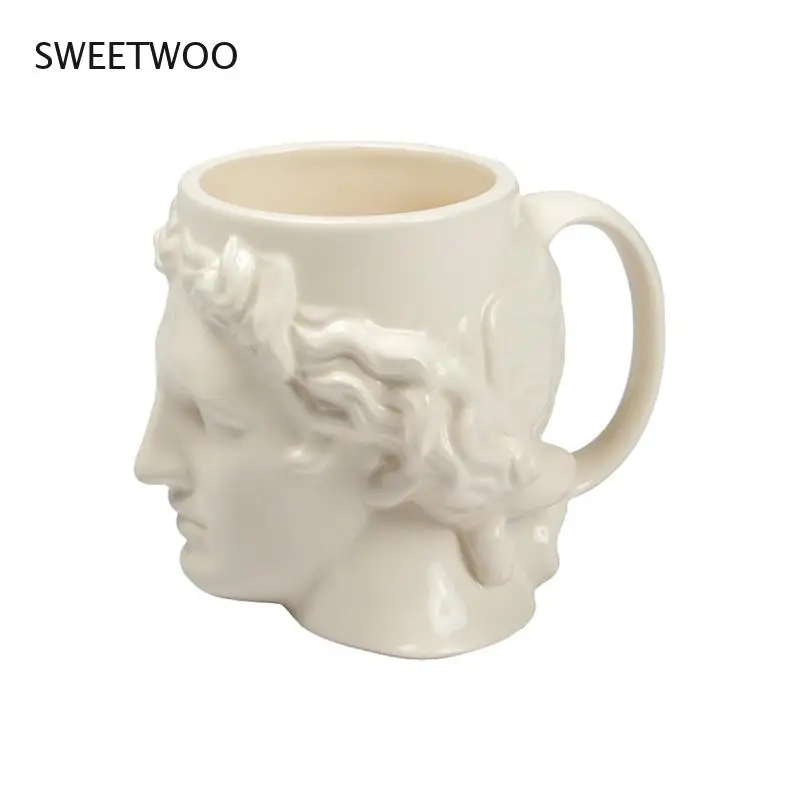 Spanish mug large capacity ceramic cup ancient Greek sculpture coffee desktop decoration office pen holder | Дом и сад