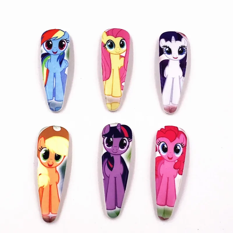 New Brightly Color 6PCS Girls Cartoon Horse Unicorn Hair pins Kawaii BB Hair Clips Hairpins Hair Accessories Children Headwear