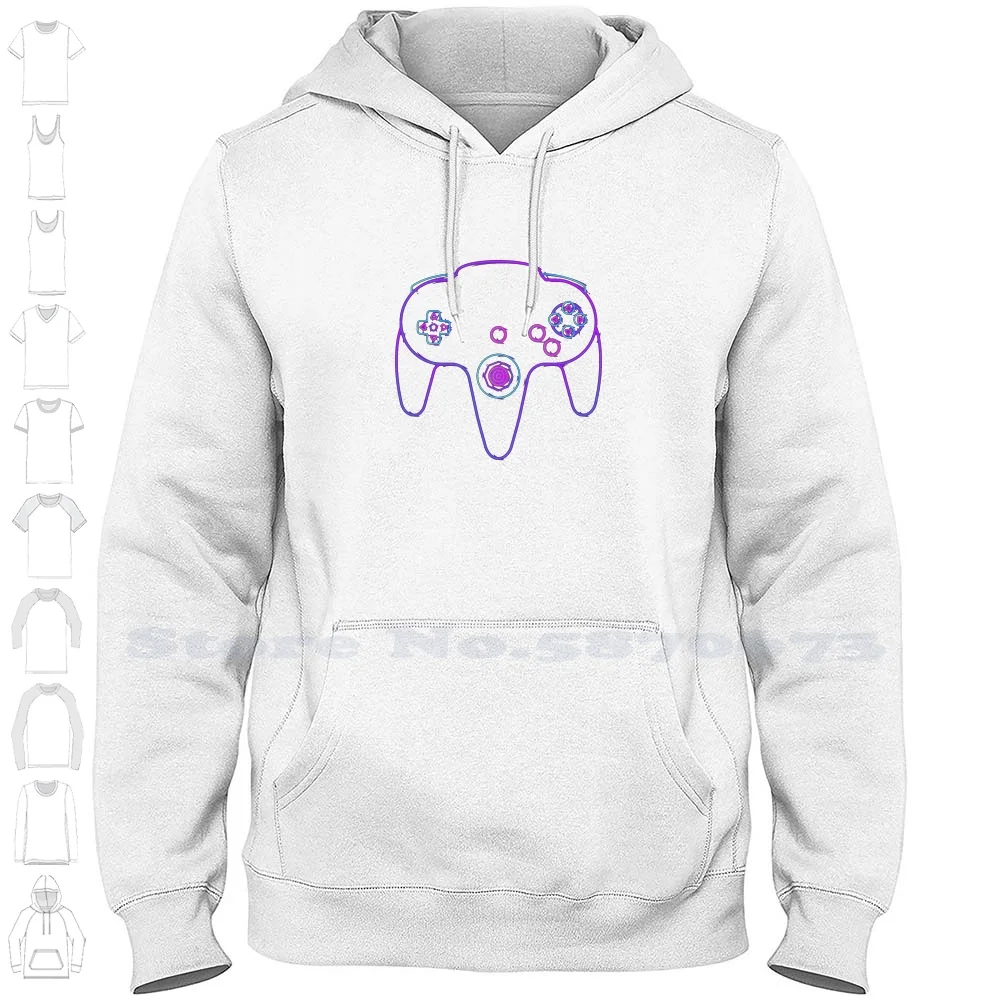 Neon Controller N64 Streetwear Sport Felpa Con Cappuccio Felpa N64 64 Bros Controller Console Neon Retro Videogioco Gaming Gamer