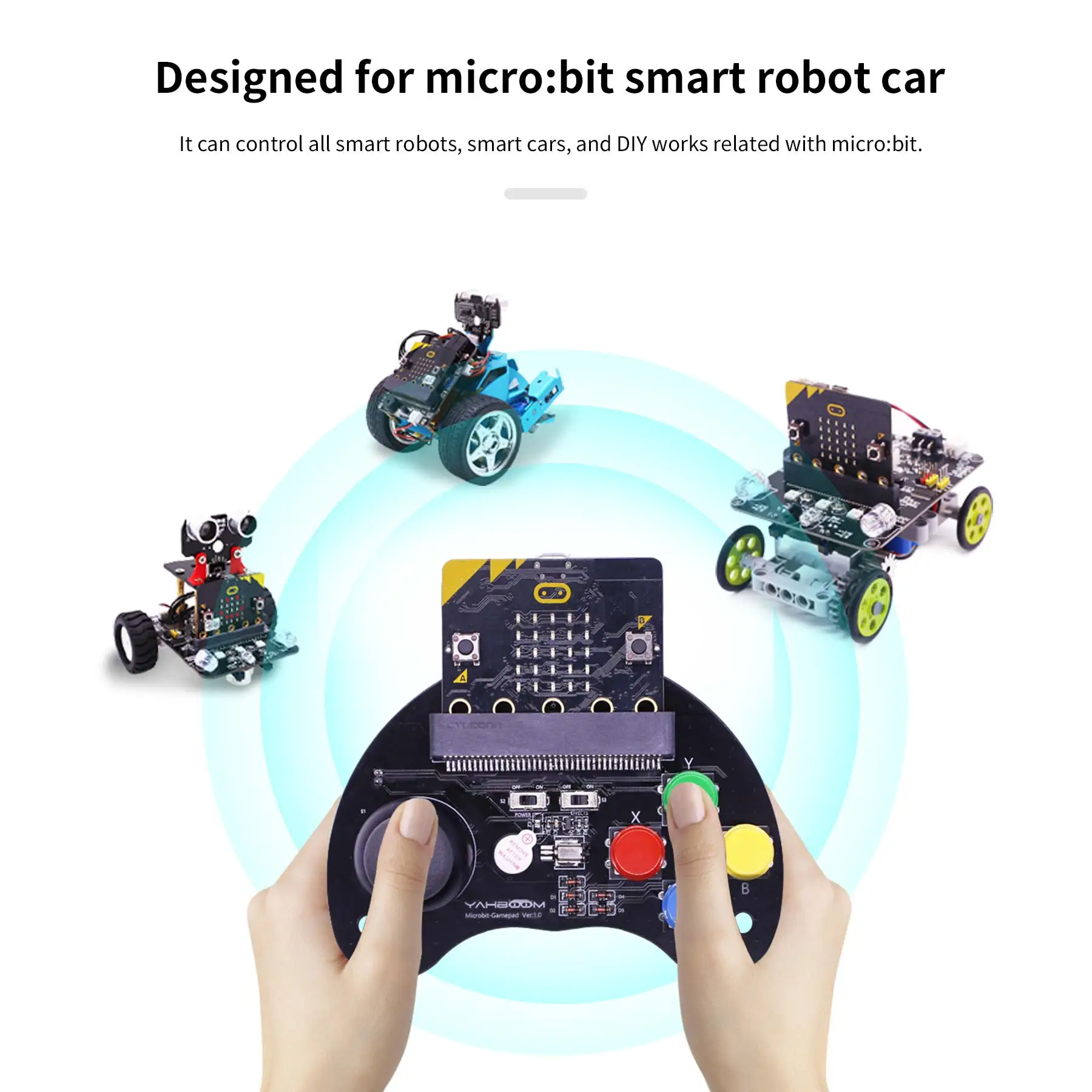 Yahboom Gamepad di base Maniglia in microbit con pulsante a bilanciere può controllare l'auto robot Microbit con cicalino motore per l'educazione STEM - immagine 3
