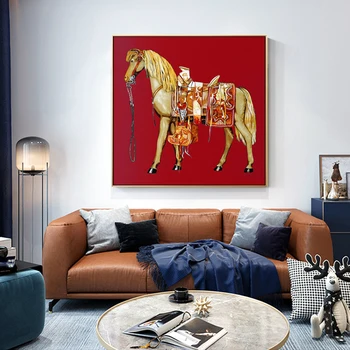 

Modern oil painting living room horse wall art painting European Knight poster home decoration poster and print painting