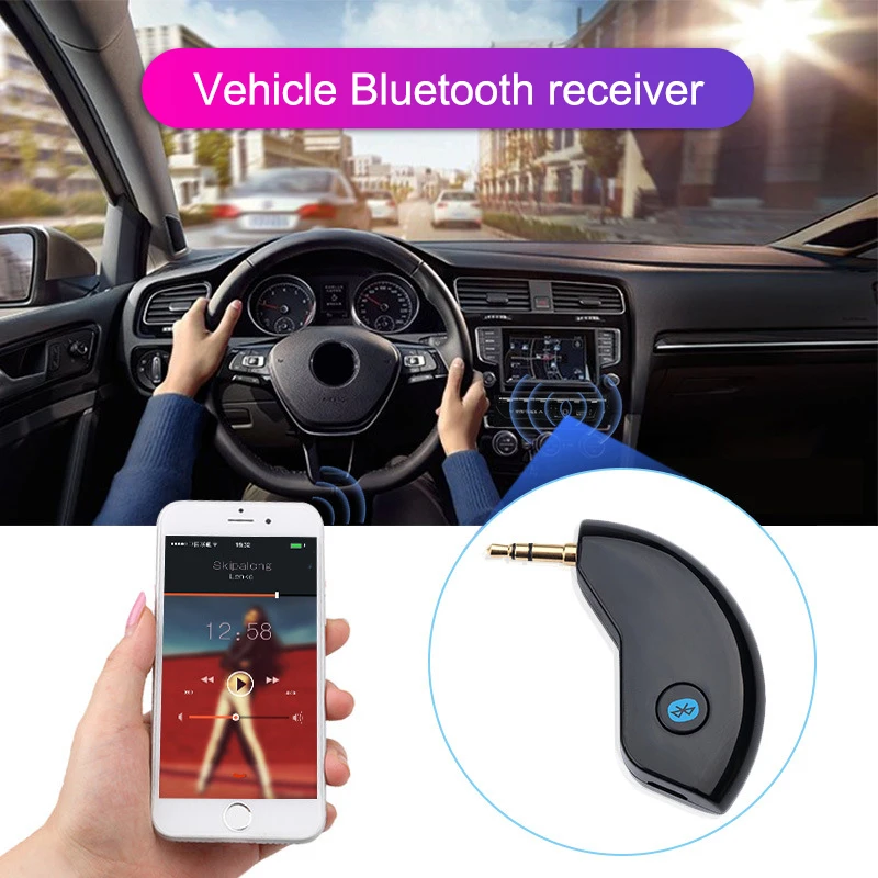 Мини 3,5 мм разъем AUX аудио MP3 музыка Bluetooth приемник автомобильный комплект Беспроводной Громкая Связь Динамик FKU66
