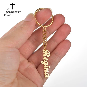 

Letdiffery Customlized Name Keychain Simple Stainless Steel Women Men Key Ring Birthday Gifts