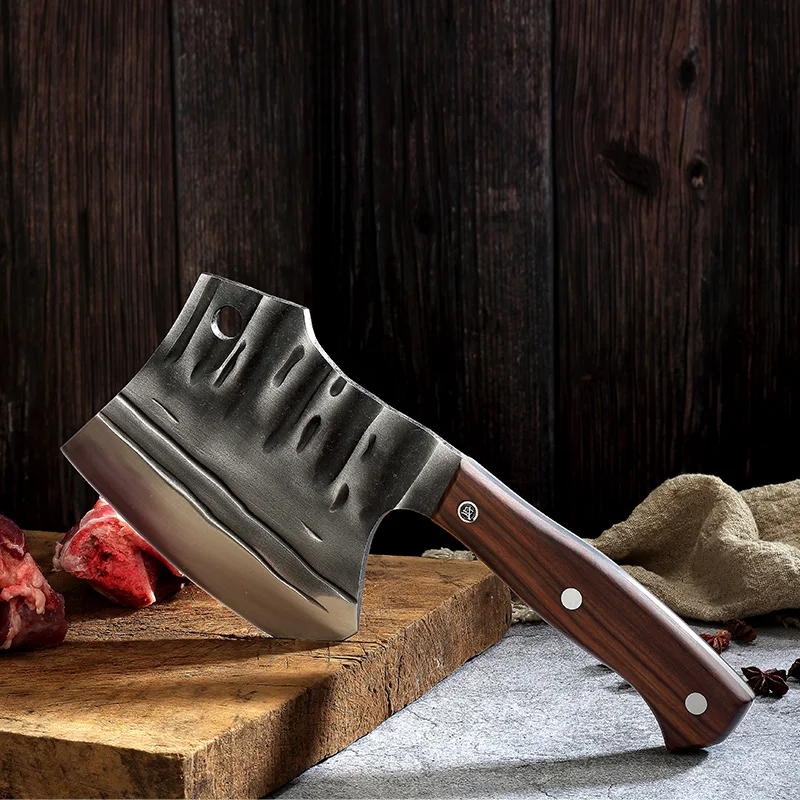 MITSUMOTO SAKARI Air Hammer Forged Camping Survival Axe 5cr15mov Stainless steel kitchen butcher's knife with ebony handle