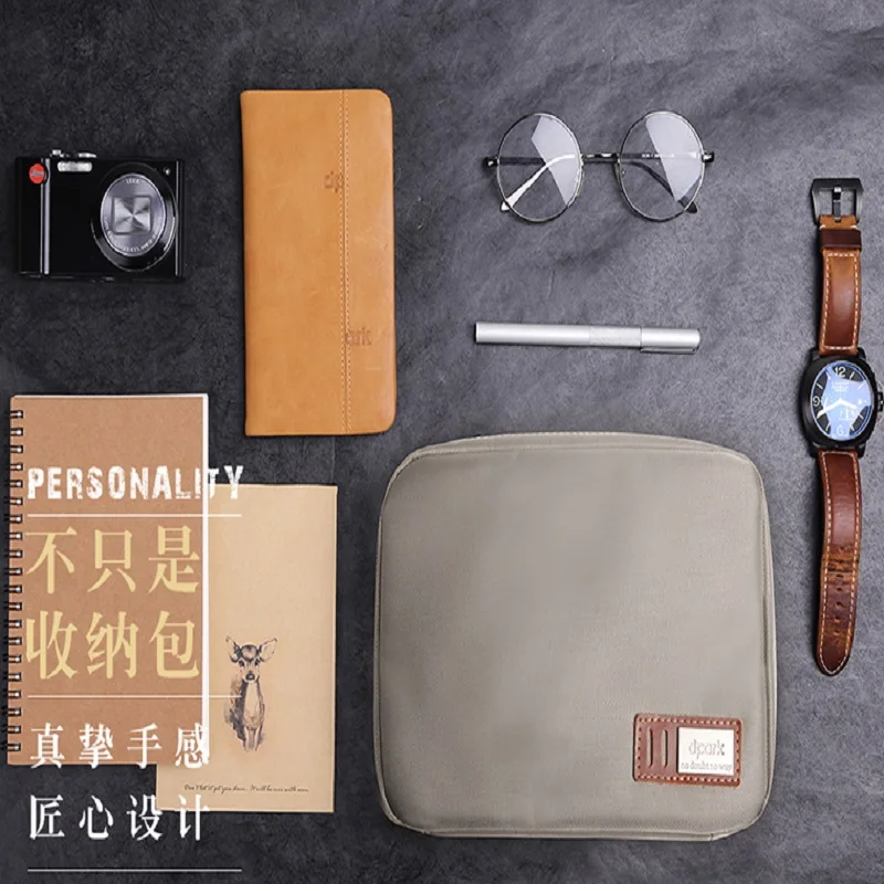 

Waterproof Canvas Organizer Computer And Mobile Phone Accessories Sleeve Case Bag with Handle And Pockets For MacBook ,Cable ,Mo