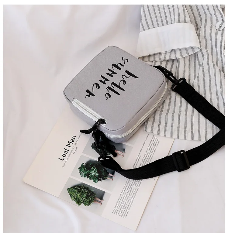Summer New Style Canvas Bag Women's Versatile Single-shoulder Crossbody Bag Sesame Street Phone Bag Customizable Logo