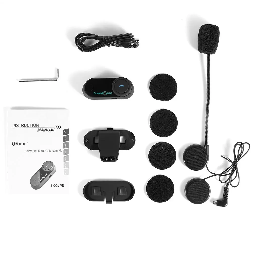 

T-COM VB Motocycle Helmet Headset 800M Range Interphone Motorcycle Intercom with FM Radio with Extra Clip