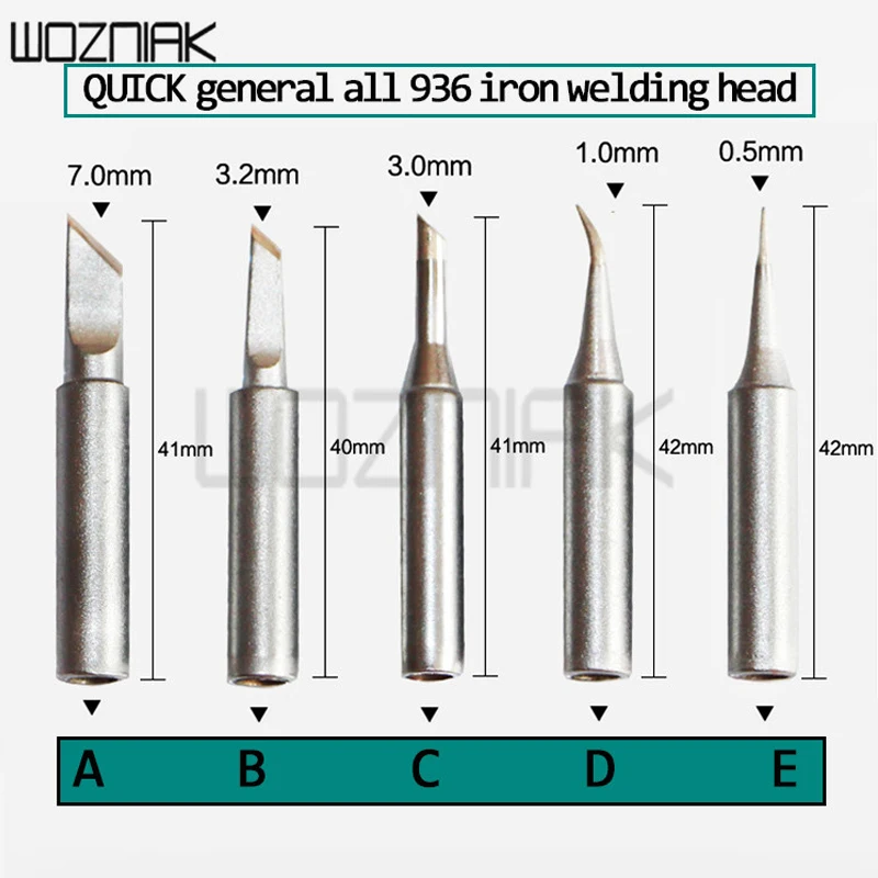 Оригинальная быстрая 936 969 968 паяльная станция 900M-T-SK наконечник ножа свинцовый наконечник головка ножа сварочная головка одна посылка - Цвет: full set