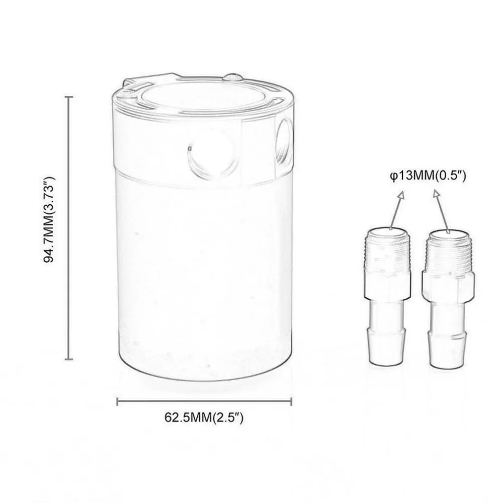 Automobile Breathing Machine Oil Can Two-hole Exhaust Waste Oil Recovery Pot High Double Flow Exhaust Pipe Machine Oil Tank