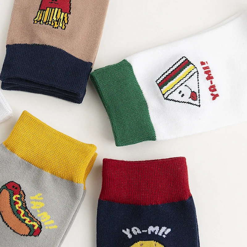 Женские милые носки с принтом; Новинка года; сезон осень; милые модные носки с героями мультфильмов; хлопковые дышащие дезодорирующие удобные женские носки