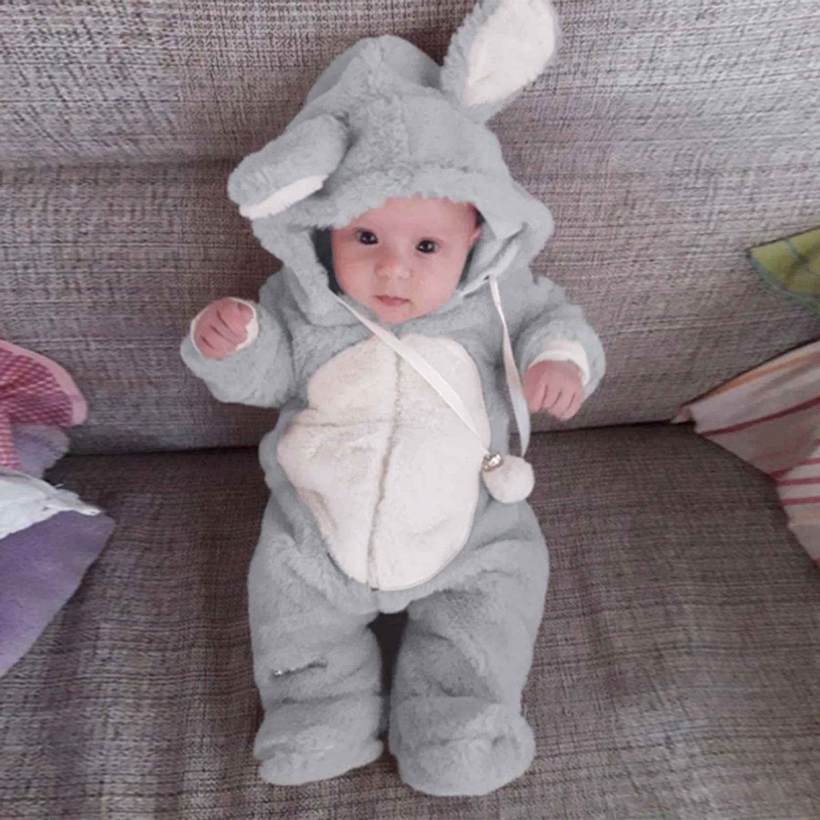 Baby Rompers Spring Autumn Newborn Baby Clothes Boys Girls Winter Cute Ear Fleece Jumpsuit Romper Warm Outwear Infant Overalls baby clothes