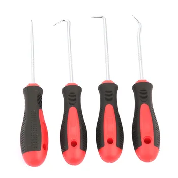 

4pcs Long Car Pick and Automotive Extra Long Hook Set Oil Seal Remover Tools for Seal Gasket Hoses O-Ring Hand Tool