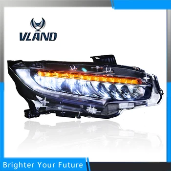 

2pcs Car Styling Head Lamp for HONDA CIVIC Headlights DRL Daytime Running Light Full Led Type 2016 Gen 10th