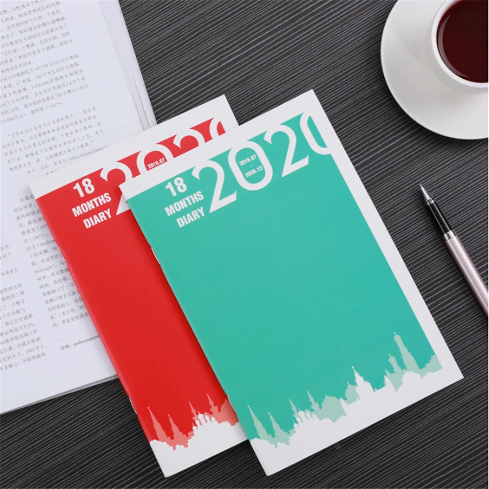 

A5 Notebook with 2020 Year Calendar Solid Color Notebook 18 months Business Planner Schedule Agenda Organizer Office Stationery