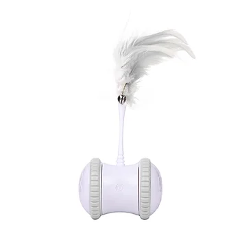

Electric Robotic Cat Toys With Feathers Automatic Steering Rotating USB Charging for Cat Kitten Pet Products LBShipping