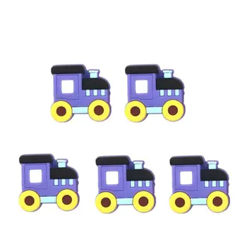 

5pcs Mini Bus Teether Silicone Beads For Pacifier Clips DIY Teething Toys Silicone Baby Teether